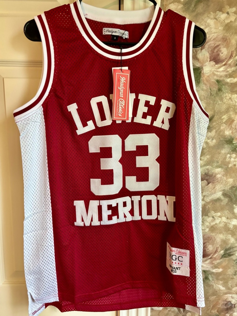 Headgear Classics Maroon & White  Merion Basketball Jersey #33